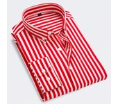 M-5XL 2023 Autumn New Men's Striped Shirt Solid Casual Long Sleeve Slim Fit Korean Edition Business Formal Laydown Shirt
