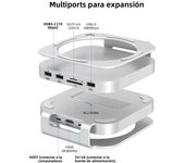 Mac mini USB C Hub with M.2 SSD Enclosure for Mac Mini M4/M4 Pro Stand Type-C Docking Station SSD Case USB3.2 Gen2 SD4.0 TF4.0