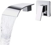 Grifo Lavabo Cascada Empotrado Grifería Baño with Caño de 12,5 cm Grifería Baño Monomando, Chromium CPB1
