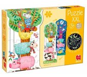 Puzzle Goula XXL Brilla en la Oscuridad Granja Reversible 80 x 28 cm 27 Piezas