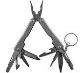 JBM52412 ALICATE MINI PLEGABLE MULTIUSOS 105MM, Contiene: 2 x destornillador plano 1 x lima 25mm 1 x abrebotellas 1 x abrelatas 1 x hojas de sierra 40mm 1 x punta estrella 1 x hoja de corte 40mm