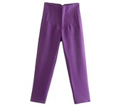 TRAF Office Wear High waist Pants for Women Formal Pants Office outfits Pencil Trousers Black Pink White Fashion Ladies Pants