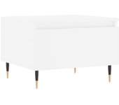 vidaXL Mesa de centro madera de ingeniería 50x46x35 cm Blanco, Negro, Blanco brillante Mesita de Salón o Comedor o Auxiliar Mesa de Café Meuble Salón