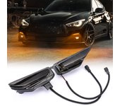 Front Fog Lamp Turn Signal Lights for Infiniti Q50 Sport Model 2014-2019 Flowing Flashing Amber Led Light 261304GA0A 261354GA1A