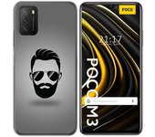 Tumundosmartphone Funda Gel Tpu para Xiaomi POCO M3 / Redmi 9T diseño Barba Dibujos