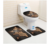 3D Ocean Seabed Animals Toilet Cover Bath Mat Sets Fish Dolphin Printed Bathroom Curtain Set Waterproof Fabric Shower Curtains