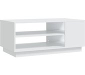 vidaXL Mesa de centro de madera de ingeniería 102x55x43 cm Blanco, Negro, Roble Sonoma Mesita de Salón o Comedor o Auxiliar Mesa de Café Meuble Salón