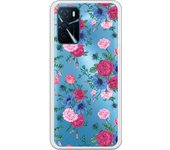 Funda original compatible con Oppo A16 - Patron flores azules y rojas