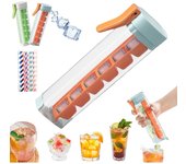 Molde para cubitos de hielo (2024), bandeja para cubitos de hielo, máquina para hacer cubitos de hielo, moldes para hielo con una sola mano, minimáquina portátil de 6 rejillas para bebidas heladas y jugos (1 unidad, verde)