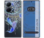 Funda Silicona Transparente para Vivo V29 Lite 5G diseño Plumas Dibujos