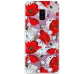 Funda compatible con Samsung Galaxy S9 Plus - Patron flores blancas y rojas