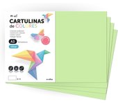 Cartulina de Colores, Cartulina A4 Colores Intensos, Hojas de Colores 180gr para Manualidades, Imprimir tus Documentos y Diseños Creativos, Folios de Colores A4 · m-office (100 hojas, Verde Claro)