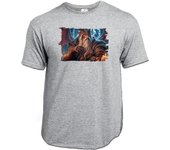 MERCHANDMANIA CAMISETA GRIS MEZCLA mago dragon mundo fantasia serie pelicula videojuego moda verano tshirt