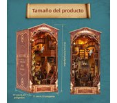 DIY Book Nook Kit 3D Wood Puzzle Bookshelf Insert Decor Magic World Miniature Dollhouse Model Decor Bookshelf Insert Bookend Set