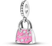 Silver Plated Pink Series Charms Pendant Lovely Dangle Pink Perfume Bottle Charm Beads Fit Bangle Bracelet Necklace Jewelry