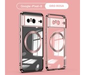 For Google Pixel 9 8 7 Pro 8A Magsafe Transparent Electroplating Soft Silicone Magnetic Wireless Charging Shockproof Back Cover