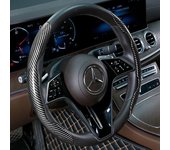2PCS Laser Carbon Fiber Silicone Car Steering Wheel Cover 1K Micro Fiber Leather PVC Wheel Booster Cover Non-Slip Universal