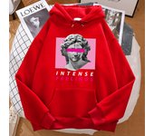Sculpture Intense Feelings Printed Hooded Male Harajuku Fashion Softhoodie Oversize Pocket Sweatshirts Casual Warm Streetwear