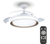 Ventilador techo de led modelo atlas dorado potencia: 28+35w aspas: ø106cm con mando a distancia philips