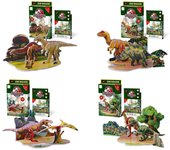 DAM. Pack de 4 puzles 3D de diferentes dinosaurios. Con un total de 51 piezas. 21x13x12cm.