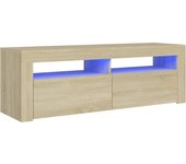 vidaXL Mueble de TV con luces LED 120x35x40 cm, Mueble de Salon, Mueble TV, Mueble TV salon, Mesa de TV, Mueble tele