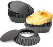 Juego de 6 Tartaletas,10 cm Moldes para Magdalenas Galletas Tartaletas, Antiadherentes Molde para Mini Quiche, extraable Loose Bottom Tart Pie,Tarta,