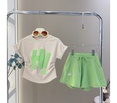 Summer New Girls Casual Suit Girls Short-Sleeved Suit T-Shirt Shorts Two-Piece Children's Sports Suit Short Casual Shorts Suit
