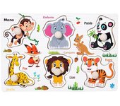 Baby Wooden Montessori Puzzle Child Game Wooden Puzzle 3D Cartoon Animal Puzzle Babies Toys Puzzles For Kids 1 2 3 Year Old