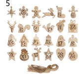 24 Countdown Christmas Advent Calendar Label Xmas Advent Calendar Numbers DIY Gift Bags Hanging Tags