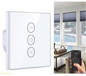 WiFi Connected Roller Shutter Switch, Smart Curtain Wall Switch Compatible with Alexa, Smart Life, Google Home, Timer