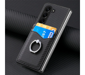 PU Leather for Samsung Galaxy Z Fold 6 5 4 3 2 5G Wallet Phone Case with Credit Card Slot Holder Shockproof Ring Stand Cover