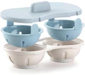 Eggcellent - Escalfador de huevos para microondas (2 unidades, sin BPA, apto para lavavajillas), antiadherente, para cocinar huevos en microondas, 1 minuto de cocción rápida, para cocinar huevos duros en microondas con tapa y bandeja extraíble