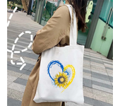 Peace Sunflower Coat of arms of Ukraine Flag Ukrainian Tryzub Patriotic Gift Shopper Harajuku Tote Shopping Bag Shoulder Handbag