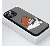 Cartoon bare bears For Apple iPhone 15 14 13 12 11 mini Pro Max 8 7 6S 6 XR X XS Plus Frosted Translucent Phone Case
