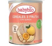 Papilla de Cereales 3 Frutas con Quinoa Babybio 220 g