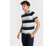 Victorio & Lucchino - Camiseta de manga corta a rayas tricolor