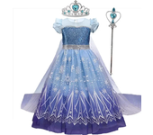 2024 Elsa Role Playing Dress Kids Halloween Frozen Carnival Girls Birthday Elsa Princess Cosplay Sequins Vestidos