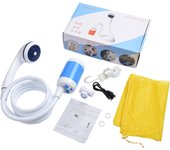 Ducha portátil para acampar con válvula de cierre de cabezal de ducha y batería incorporada de 5000 mAH