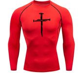 Christian Workout Compression Shirts Graphic Long Sleeve Rash Guard Athletic Quick Dry Tees Tops Mens Gym Undershirts Baselayers