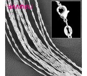5PCS Solid 925 Sterling Silver Stamp Jewelry Chains Necklace with Lobster Clasps fit Men Women Pendant 18 Designs 16-30 Inch