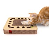 Nobleza - Rascador para Gatos con Hierba Gatera,Redonda Rascadoras de Cartón para Cama con 2 Juguetes para Gatos Interactivos Pelotas