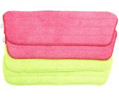 4Pcs Spray Mop Replacement Pads Washable Refill Microfiber Wet/Dry Cleaning Use Reusable, Cleaning Supply (4 Pack, Green & Red)