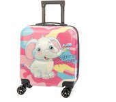 Maleta trolley infantil en material ligero de ABS de alta resistencia. Cerradura numérica4 ruedas dobles giratorias 360°. 35x23x45 Cm.