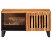 vidaXL Mesa de centro madera maciza de acacia 80x51x40 cm Marrón, Multicolor, Mesita de Salón o Comedor o Auxiliar Mesa de Café Meuble Salón