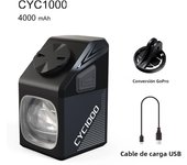 CYCLAMI CYC 1000 Lumens GoPro Hanging Bike Head Light Ultra Bright Wireless Remote Front Lamp MTB Road Cycle Black Pro Headlight
