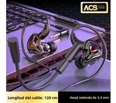 90°Elbow Gaming Headphones Wired Earphone Metal HiFi Bass Stereo 3.5mm Type-c Earphone Earbud For Phone Computer Universal Mic