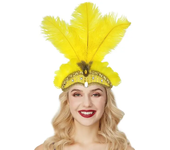 Carnival Crystal Crown Feather Headpieces Feather Headdress Mardi Gras Accessories 1920s Flapper Halloween Headband for Women