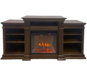 Chimenea Eléctrica de Suelo BIDEN en Madera de Nogal L179 X P48 X H85