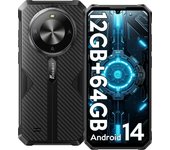 FOSSiBOT F105 Móvil Resistente 10300mAh , 12GB+64GB，6.745 Inch HD+ Android 14 Móvil Irrompible Teléfono Robusto, 20MP+8MP Cámara , IP68, Dual SIM 4G,Chipset Octa-core, Face ID/OTG/GPS, IP68/IP69K - Azul/Negro/Verde