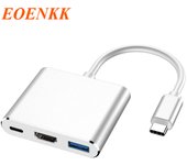 3 in 1 Usb Hub USB C to HDMI-compatible Splitter HUB Type-c to HDMI-compatible USB3.0 Docking Station For Macbook Air Converter